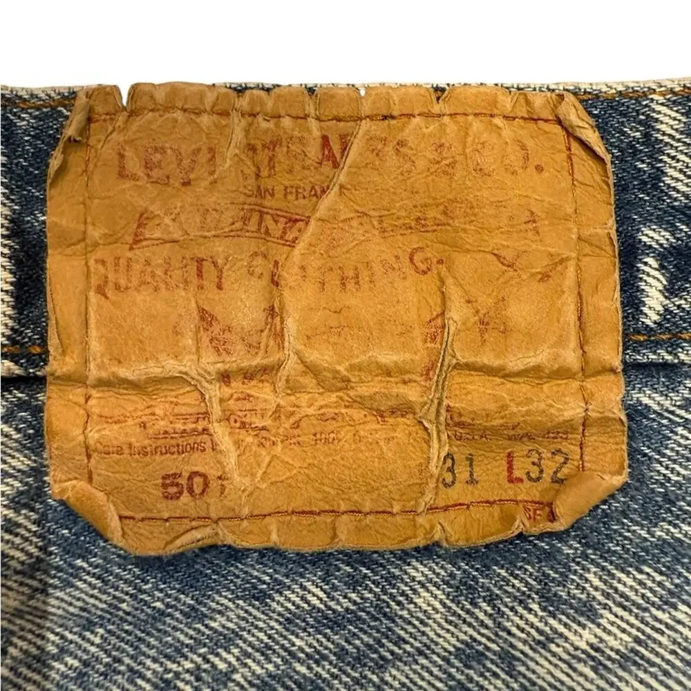 Vintage Acid Washed Levi's Denim Jeans Size 31 x 32 Made in USA